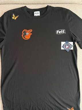 MLB Baltimore Orioles New Era Black Tee with White Felt Logo